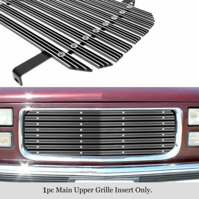 Se adapta a GMC Suburban/Yukon/C/K 1994-1999 camioneta cromo remache ancho rejilla billet Foto 1 de 4