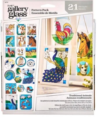Gallery Glass PATTERN Pack: Traditional ANIMALS, Dogs, Cats, Birds, Horses &more - Image 1 of 4