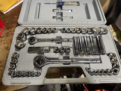 Craftsman 1/4" 3/8" Drive  SAE Metric EE Sockets Ratchet 50 pcs Set Vintage USA - Image 1 of 4