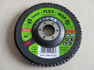 1x Reca Flex-Mop Fächerschleifscheiben Korn 40 Zirkonkorund Schräg 125mm FS11210 - Bild 1 von 4