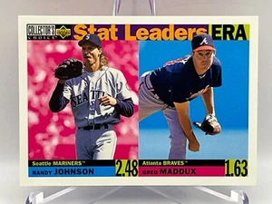 1994 Upper Deck Collector's Choice Stat Leaders Randy Johnson Greg Maddux ERA - Picture 1 of 2