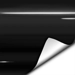 Película adhesiva envolvente de vinilo negro brillante VViViD liberación de aire 1 pie x 5 pies, negra - Imagen 1 de 3