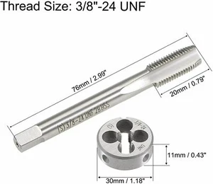  Juego de roscas y troqueles para máquina 3/8"-24UNF HSS 3/8"-24 TPI:24 - Imagen 1 de 4