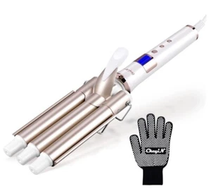 Ckeyin Lockenstab Welleneisen 3 Fässer 22mm Haarstyling Wasserwellen Locken  - Bild 1 von 14