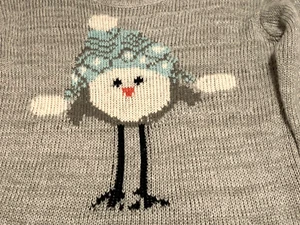 Jolt Sweater Juniors MEDIUM Snow Bird Gray Long Sleeve Crew Neck - Picture 1 of 5