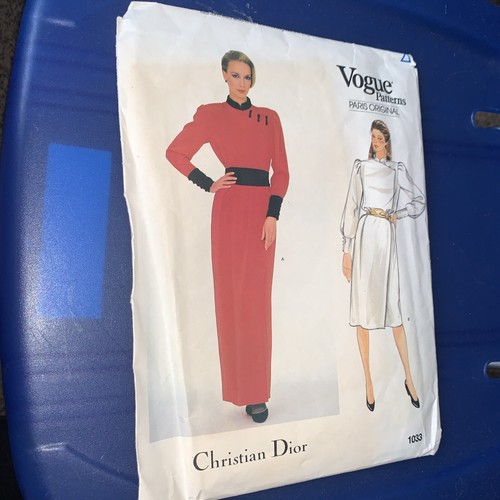 Abito vintage Vogue Paris originale Christian Dior 1033 modello NON TAGLIATO taglia 10