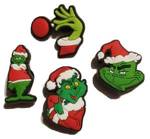 Grinch! ¡Juego de 4 dijes de zapatos! ¡NUEVO! ¡Compatible con Croc! Para zapatos, pulseras, artesanías - Imagen 1 de 2
