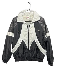 VINTAGE Athletic Works Black And White Unisex  Windbreaker  Size SMALL - Picture 1 of 7