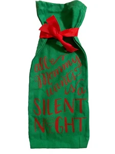 Weihnachten Urlaub Weinflasche grün Geschenktüte ALLE MAMA WILL IST EINE STILLE NACHT - Bild 1 von 1