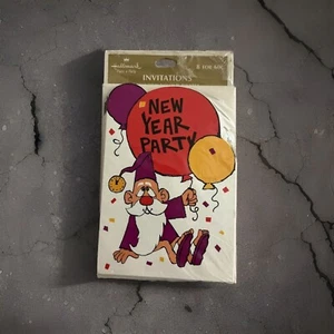 Confezione Vintage Inviti Festa Capodanno Anni 70 8 Biglietti E Buste NUOVI! - Foto 1 di 2