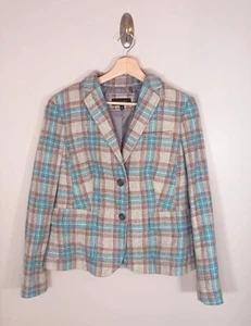 Talbots karierter Damenblazer Wollmischung Karriere Akademie mit Knöpfen Größe 10 - Bild 1 von 7