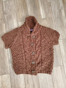 Vivienne Tam Chunky Cable Knit Shortsleeve Cardigan In Size Large - Picture 1 of 11