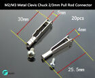 20pcs M2/M3 Metal Clevis Chuck 2/3mm Pull Rod Connector for RC Ship or Airplane