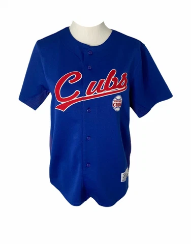 True Fan MLB Boy's Jersey Shirt Blue Chicago Cubs Sorino Short Sleeve Size Large Cover