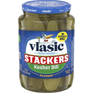 Vlasic Stackers Kosher Dill Pickles, Keto Friendly, 24 FL OZ - Picture 1 of 12