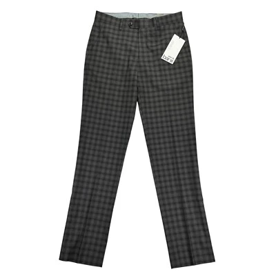 Pantalones de traje Bar III para hombre ajustados a cuadros a cuadros marrón gris 30x32 Foto 1 de 4