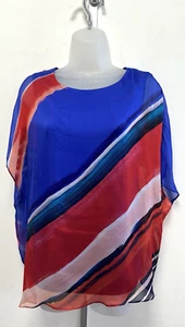 NEW! Phase Eight UK8 blue-mix Harper blouse with silk outer + camisole lining - Picture 1 of 9