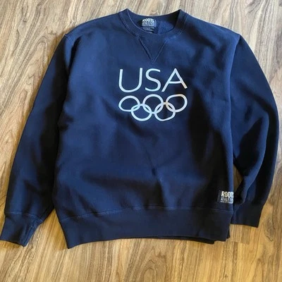 Vintage 2004 Olympics Souvenir Sweatshirt Navy Size Large Olympic Logo On Front - Image 1 of 4