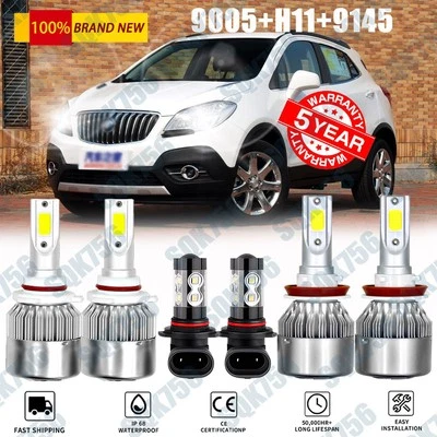 Kit combinado de faros LED 6000K para Buick Encore 2013-2018 + luces antiniebla Foto 1 de 4