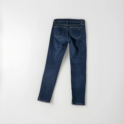 Pantalones de mezclilla elásticos Michael Kors Izzy ajustados al tobillo para mujer talla 4 lavado oscuro Foto 1 de 4