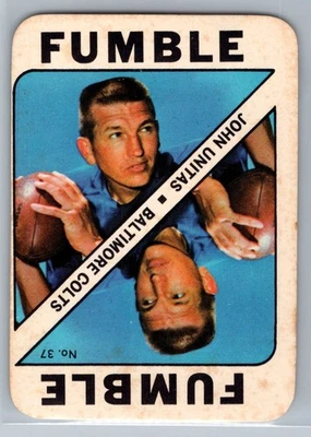 1971 Topps Game Cards - Johnny Unitas #37 - HOF VG-EX *TEXCARDS* - Image 1 of 2