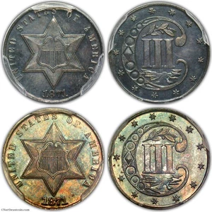 1871 Proof Three Cent Silver PCGS PR64 CAC - Picture 1 of 2