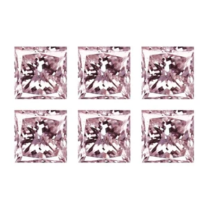 0.21 Ct [6 Pcs Lot] Square Cut 1.8 MM 100% Natural ARGYLE Fancy Pink Diamond - Picture 1 of 5