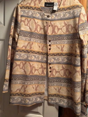 Chaqueta de vestir Sag Harbor botones delanteros de latón talla 16 tostado/gris/azul nueva con etiquetas Foto 1 de 4