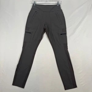 Athleta Headlands Hybrid Cargo Pants Womens 4 Gray Nylon Spandex Zip Pockets - Picture 1 of 10