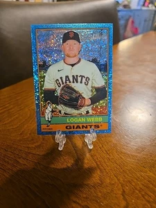 2025 Topps Heritage Logan Webb Blue Sparkle - Picture 1 of 2