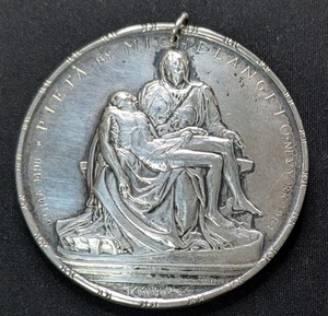 Vintage Handtuch / Medallic Art Sterling .925 Silber - Michelangelo La Pieta ~ 1964 - Bild 1 von 9
