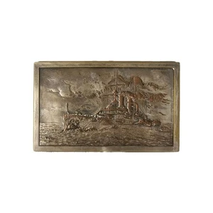 Frank Lutiger Marine Silber Zigarettendose. London 1908 Andrew Barrett & Sons... - Bild 1 von 8
