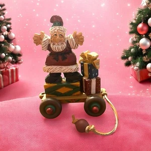 David Frykman Resin Santa Pull Toy Wagon DF 1319 Vintage 1998 - Bild 1 von 7