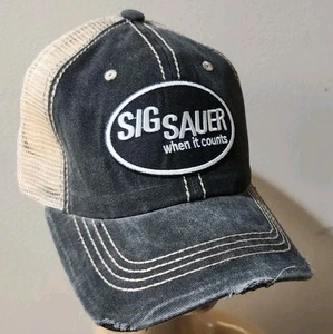 Sig Sauer Truckermütze Distressed Cap schwarz & khaki Mesh SIG WHEN IT COUNT HAT - Bild 1 von 14