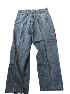 Vintage IOU Jeans Herren 32x32 schwarz weites Bein Baggy Skate locker JNCO Style Denim - Bild 1 von 7