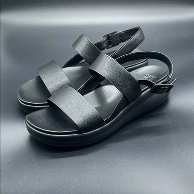 Sandalias de cuña Naturalizer Coast negras para mujer, talla 10M Foto 1 de 4