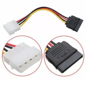 15 Pin SATA ATA Female HDD to 4 PIN IDE Male MOLEX HDD Hardrive Cable 20cm 8" - Picture 1 of 9