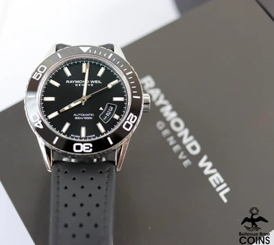 Reloj Hombre Raymond Weil Automático Buzos 42mm Negro Cerámica Acero 2760 con Caja Foto 1 de 4