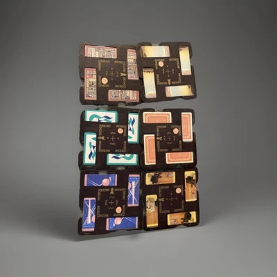 Set Of 16 Vintage Evy Duplicate Cardboard Bridge Boards With Cards - Image 1 of 4