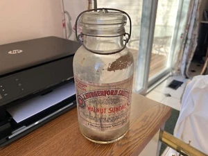 Antique J Hungerford Smith's walnut sundae labeled advertising soda fountain jar - Picture 1 of 14