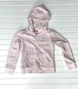Girls pink Juicy Couture velour jacket "J" zipper pull, rhinestone bears size 6 - Picture 1 of 6