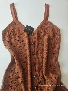 JLuxlabel Crochet Knit Maxi Dress Sz Large Cover Up Beach Vacation NEW - Picture 1 of 5
