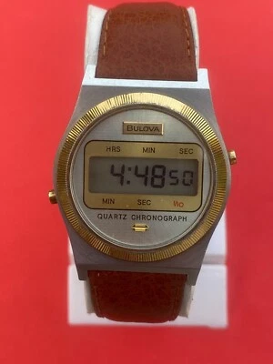 Reloj suizo digital cronógrafo de cuarzo Bulova vintage para hombre Foto 1 de 4