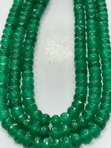 COLLAR CUENTAS ÓNIX VERDE RONDELLE FACETADAS 6-6,5 MM PIEDRAS PRECIOSAS 18" PULGADAS 1 - Imagen 1 de 7