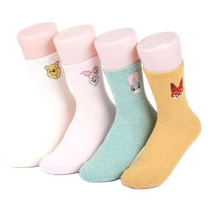 Disney Sneakers Calcetines de Mujer 4 pares Made in Korea - Coin 02 (POOH,PIGLET,JUDY, - Imagen 1 de 6