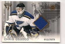 Chris Osgood 03-04 Pacific Private Stock Titanium Game Worn Jersey /875