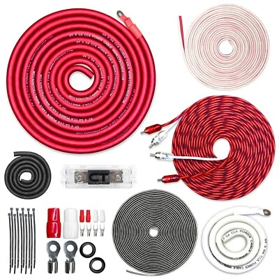 CT Sounds 1/0 Gauge 2500 Watt CCA Amp Wiring Kit (AMPKIT-0GA-PRO)