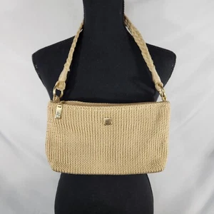 Lina Crochet Knit Purse Handbag Braided Handle Natural Tan Color - Picture 1 of 6