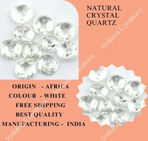 Calibrated Crystal Quartz Round Rose Cut 5x5mm to 12x12mm Natural Gemstone - Bild 1 von 7