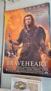 Póster de película Brave Heart Mel Gibson 1995 doble cara 27" x 41" - Imagen 1 de 16